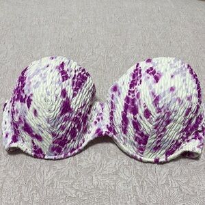 Purple and White Textured Bikini Top